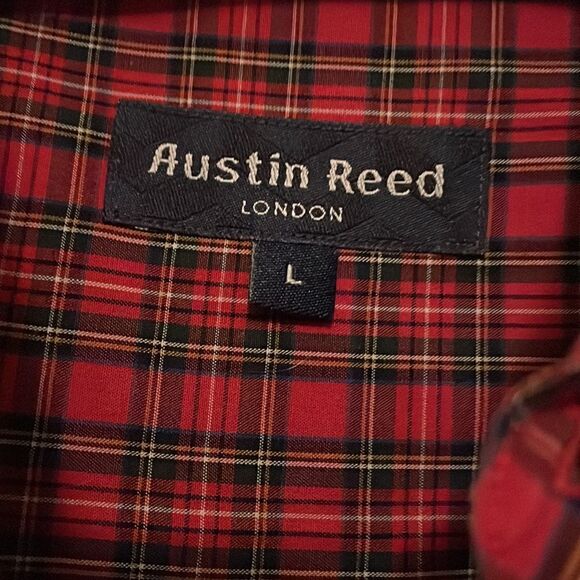 AUSTIN REED plaid button up shirt large - Picture 3 of 3